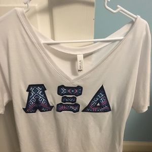 Alpha xi delta stitched letter shirt